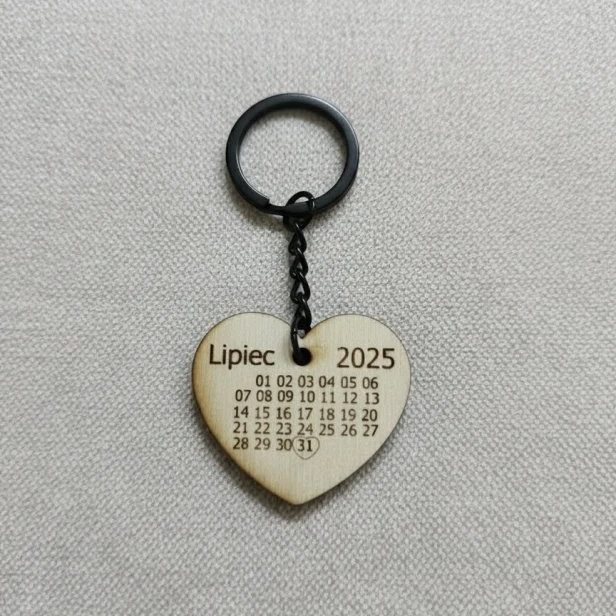 Brelok serce z datą