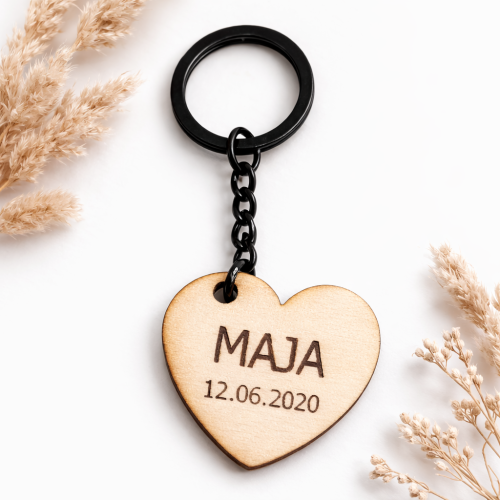 Brelok serce z personaliozwanym napisem