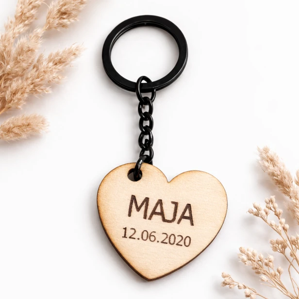 Brelok serce z personaliozwanym napisem
